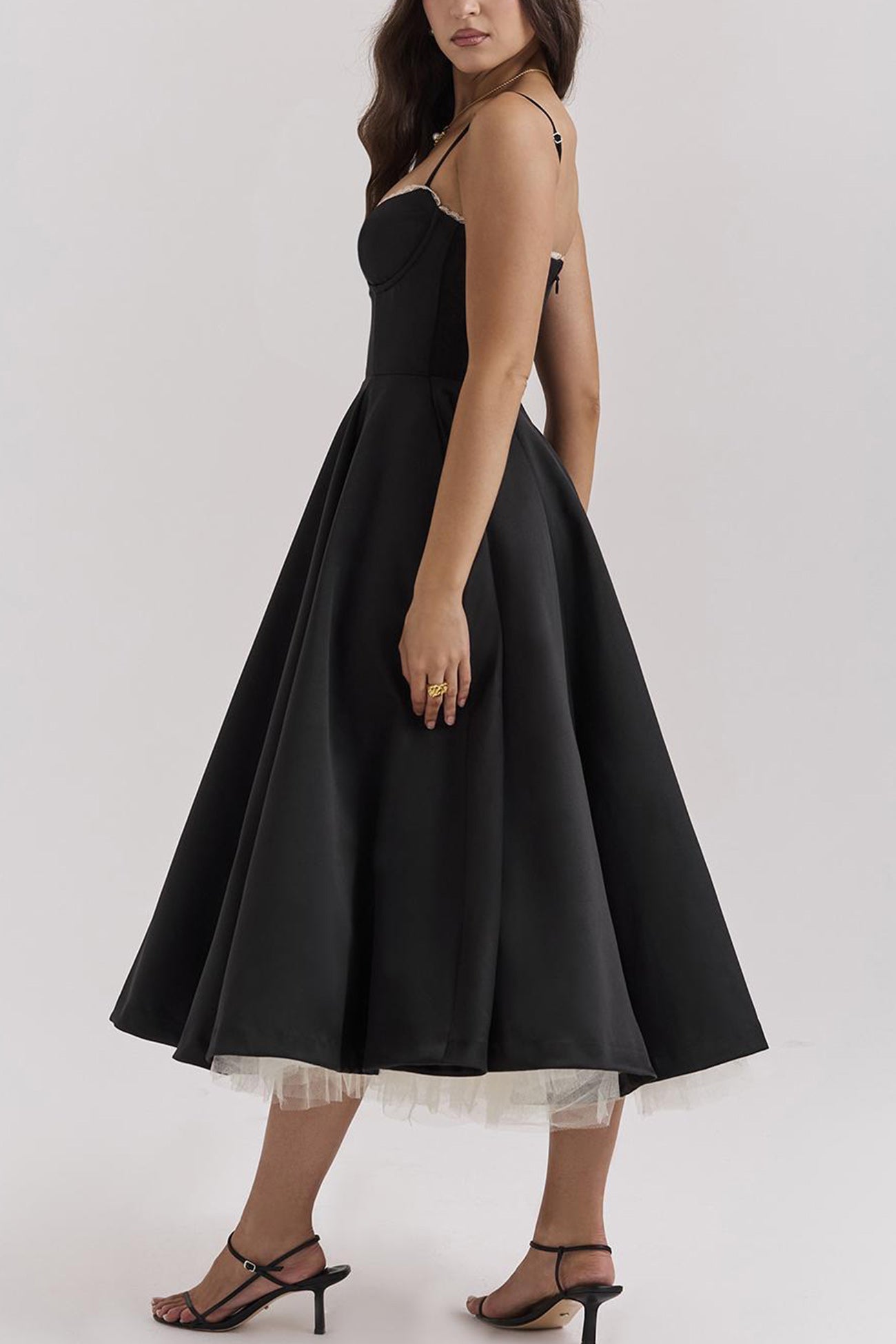 Lacework Mesh Patchwork Cami Dress - Fashionpara