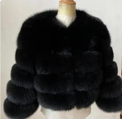 Ladies Fox Fur European Street Coat
