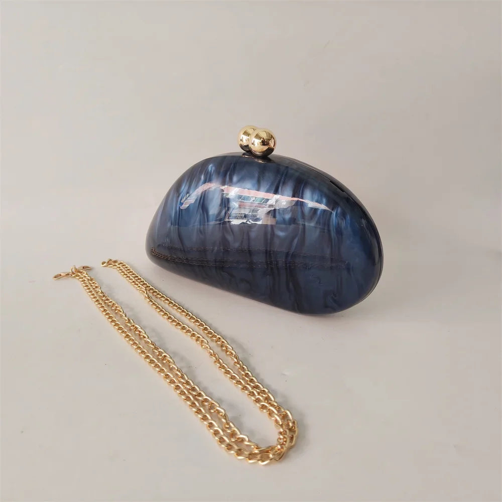 Mini Blue Light Pink Acrylic Box Evening Clutch Bag