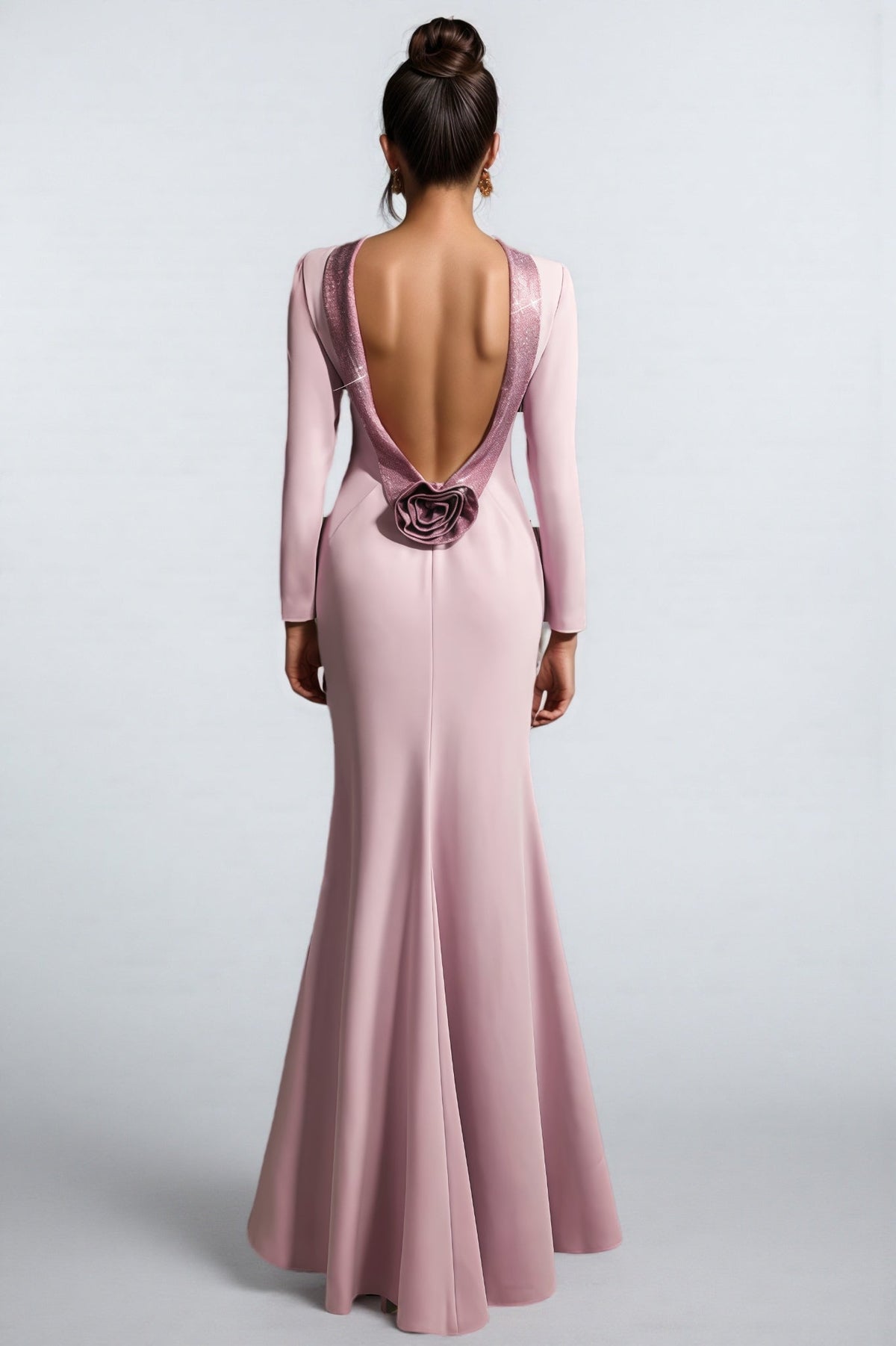 Taryke Backless Rhinestone Flower Maxi Dress - View 5