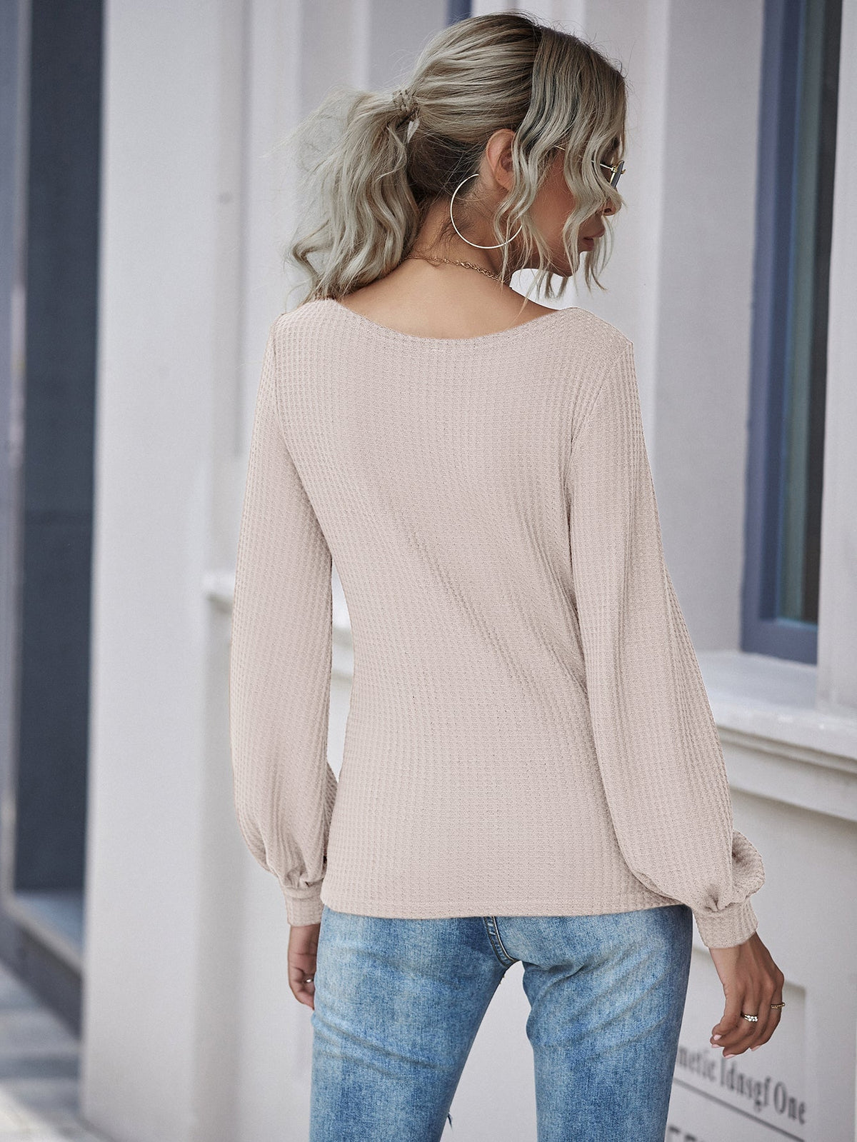 KittenAlarm - Lantern sleeve round neck T shirt