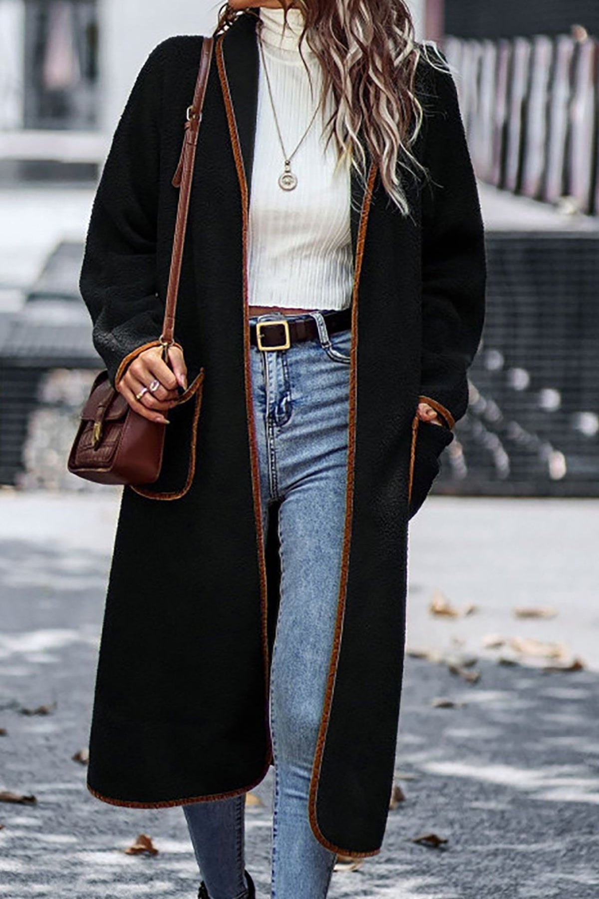Plush Cardigan with Lapel Pocket 10