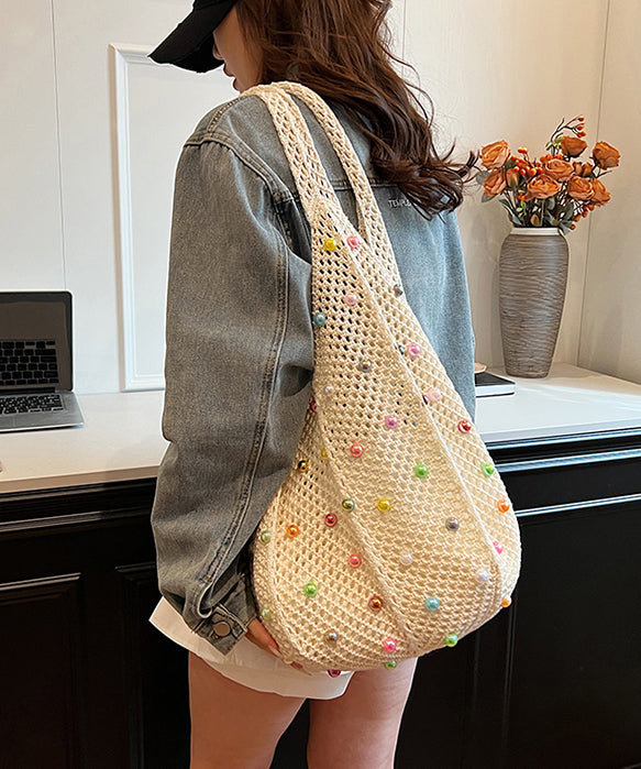 Large Capacity Beige Versatile Satchel Bag Handbag