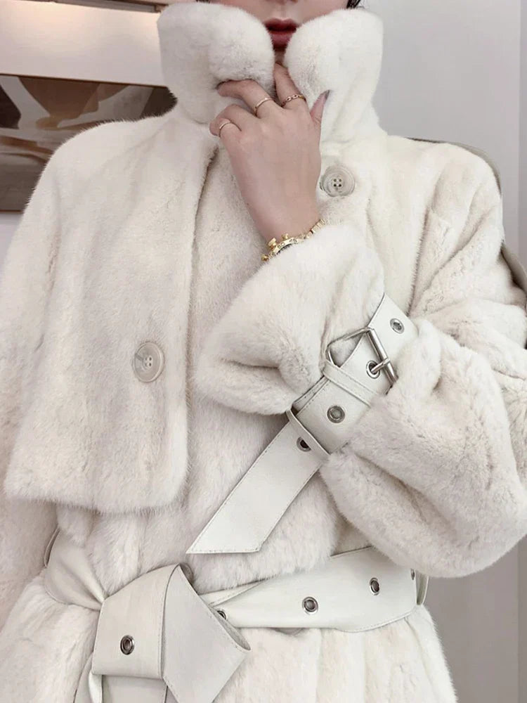 Faux Mink Fur Thick Winter Overcoat