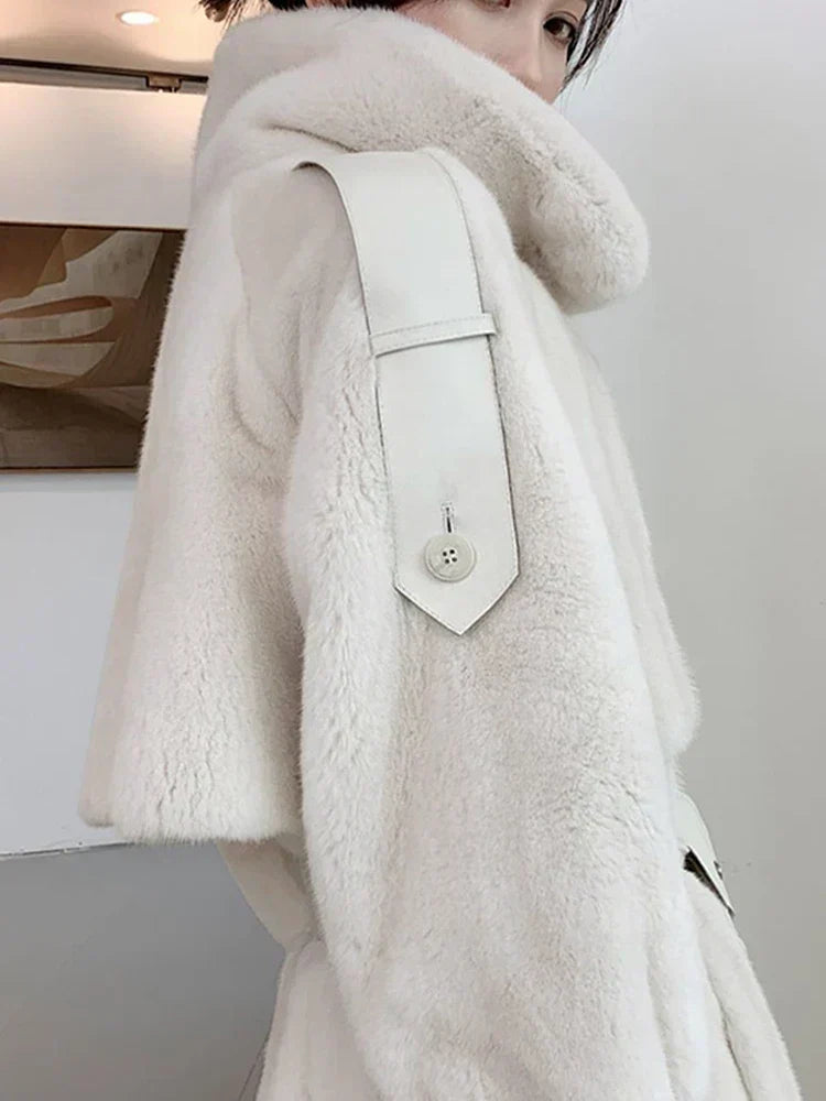 Faux Mink Fur Thick Winter Overcoat 5