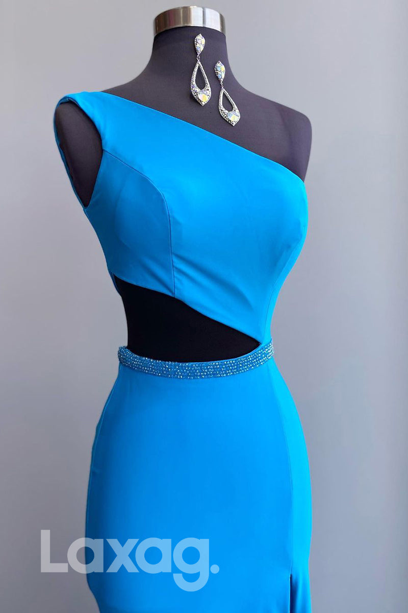 20757 - Chic One Shoulder Beads Long Prom Dress