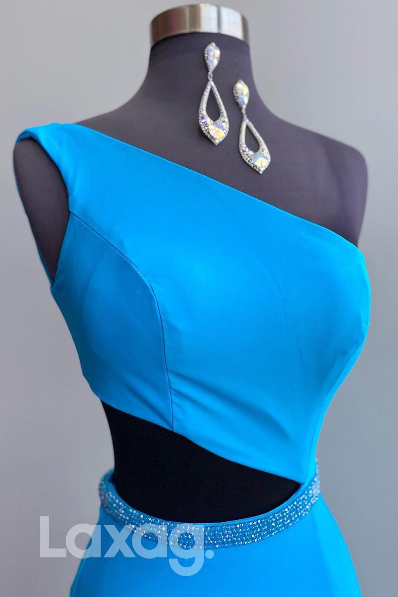 20757 - Chic One Shoulder Beads Long Prom Dress