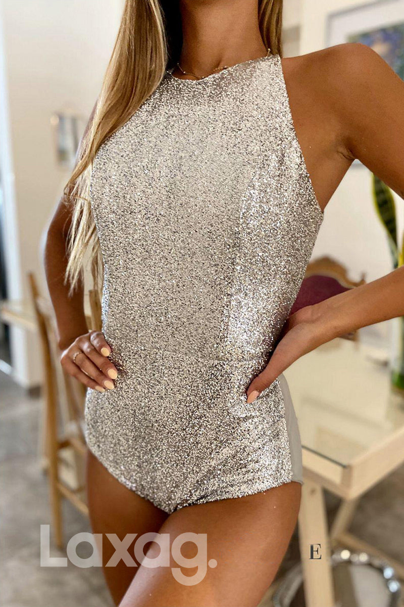 21738 - Unique Bateau Sequins Prom Dress with Detachable Skirt