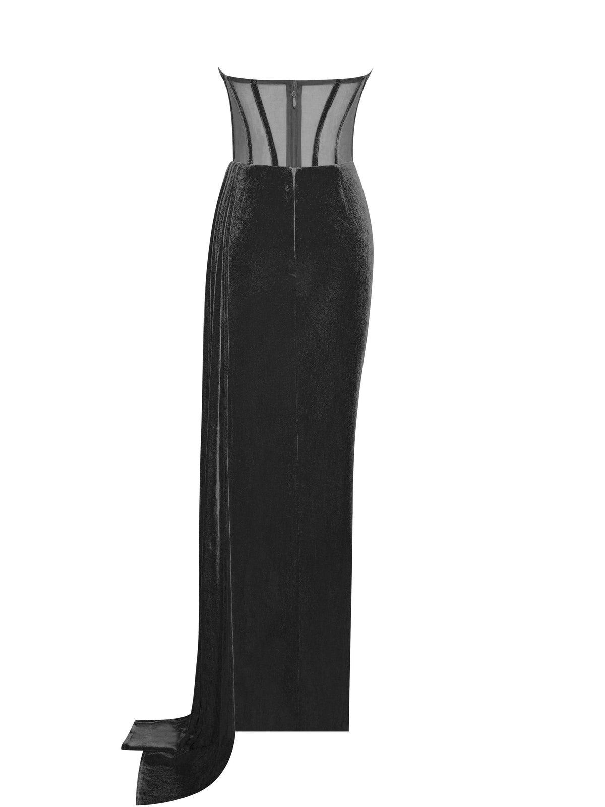 Leilani Corset Split Maxi Dress In Black - View 8