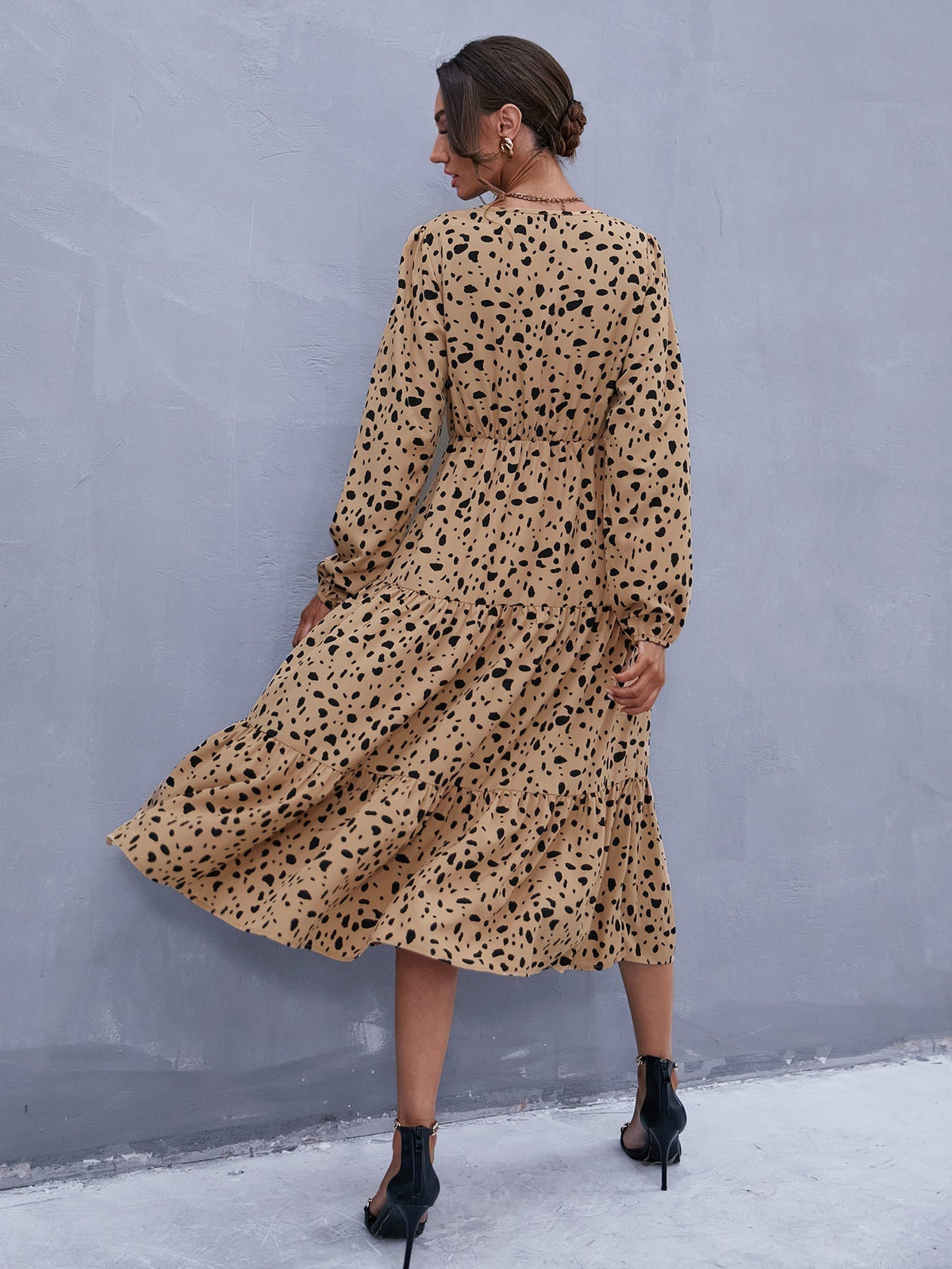 KittenAlarm - Leopard Print Tie Front Dress