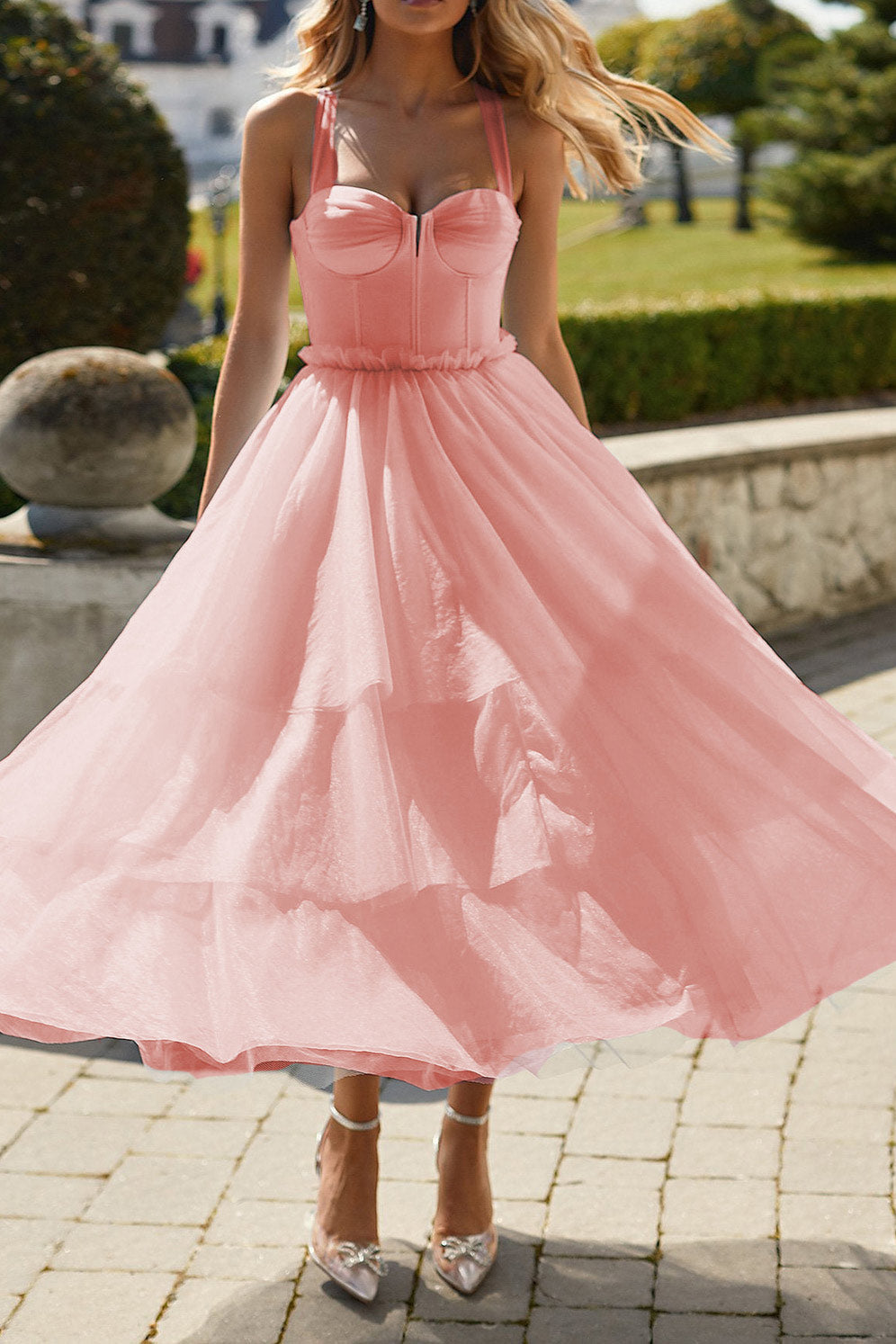 Light Sky Blue A-Line Prom Dress - Fashionpara