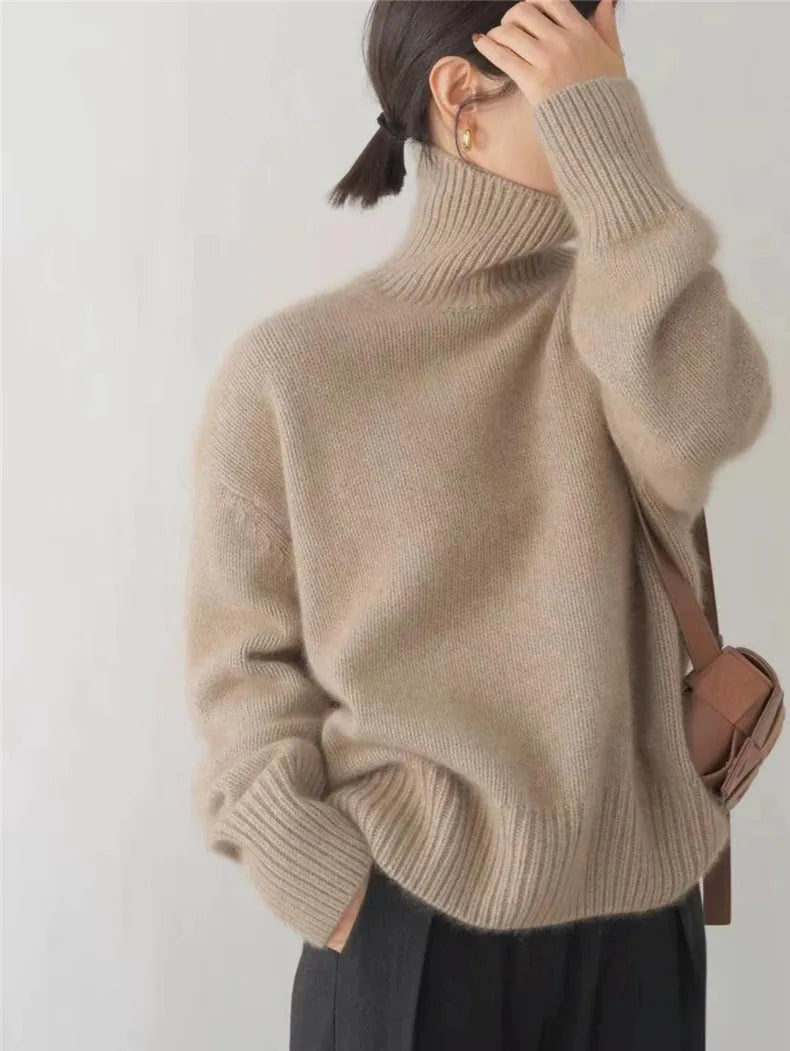 Turtleneck Drop Shoulder Oversized Sweater 6