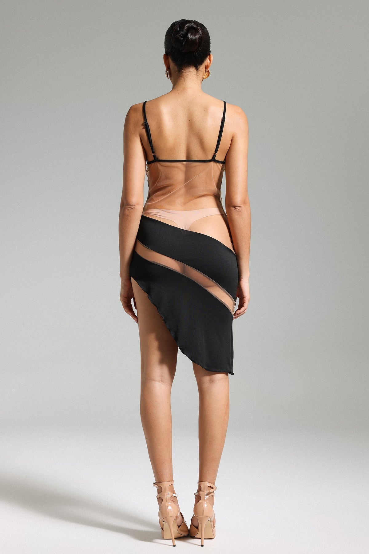 Halter Patchwork Mesh Dress - View 7