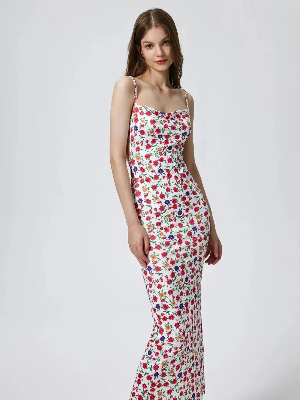 Sexy Backless Slimming Beach Floral Dress