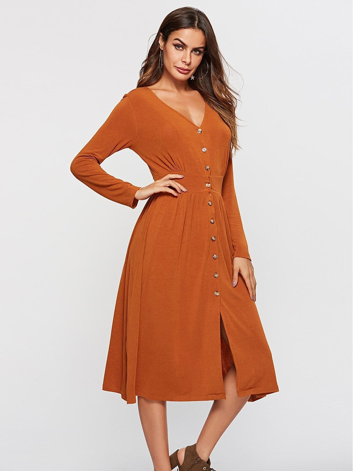 KittenAlarm - Long sleeve single breasted dress