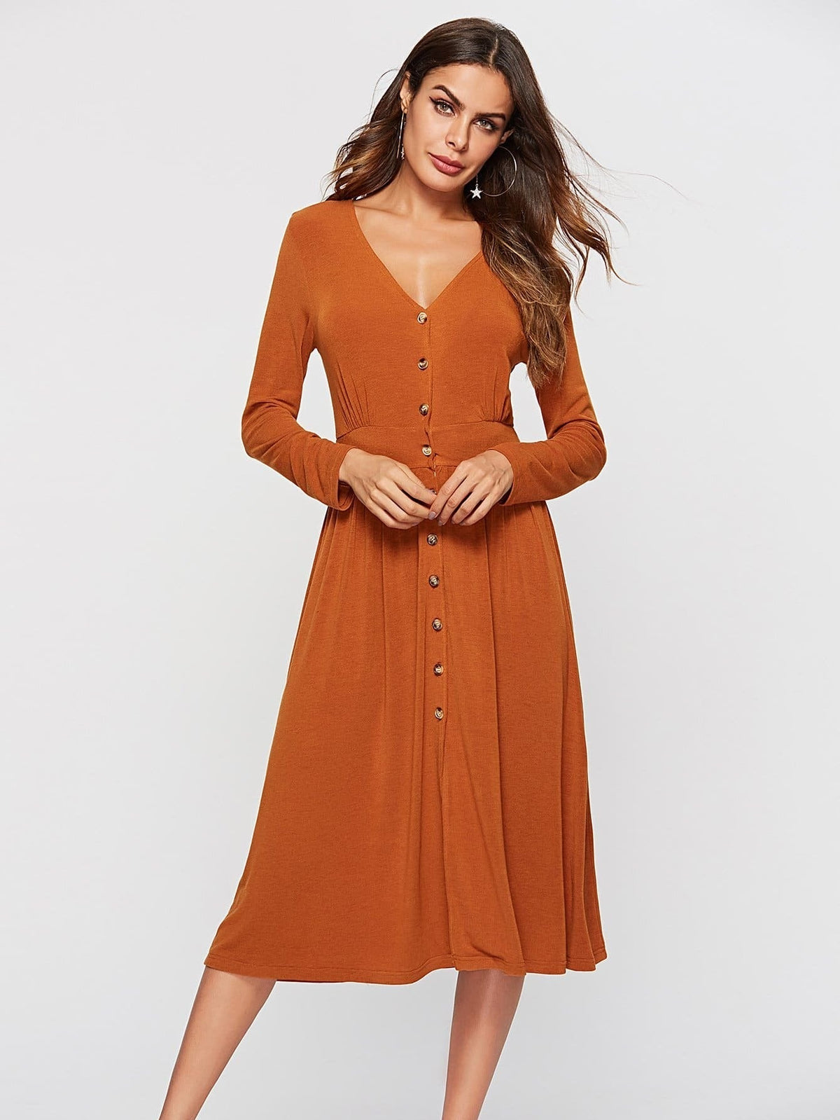 KittenAlarm - Long sleeve single breasted dress