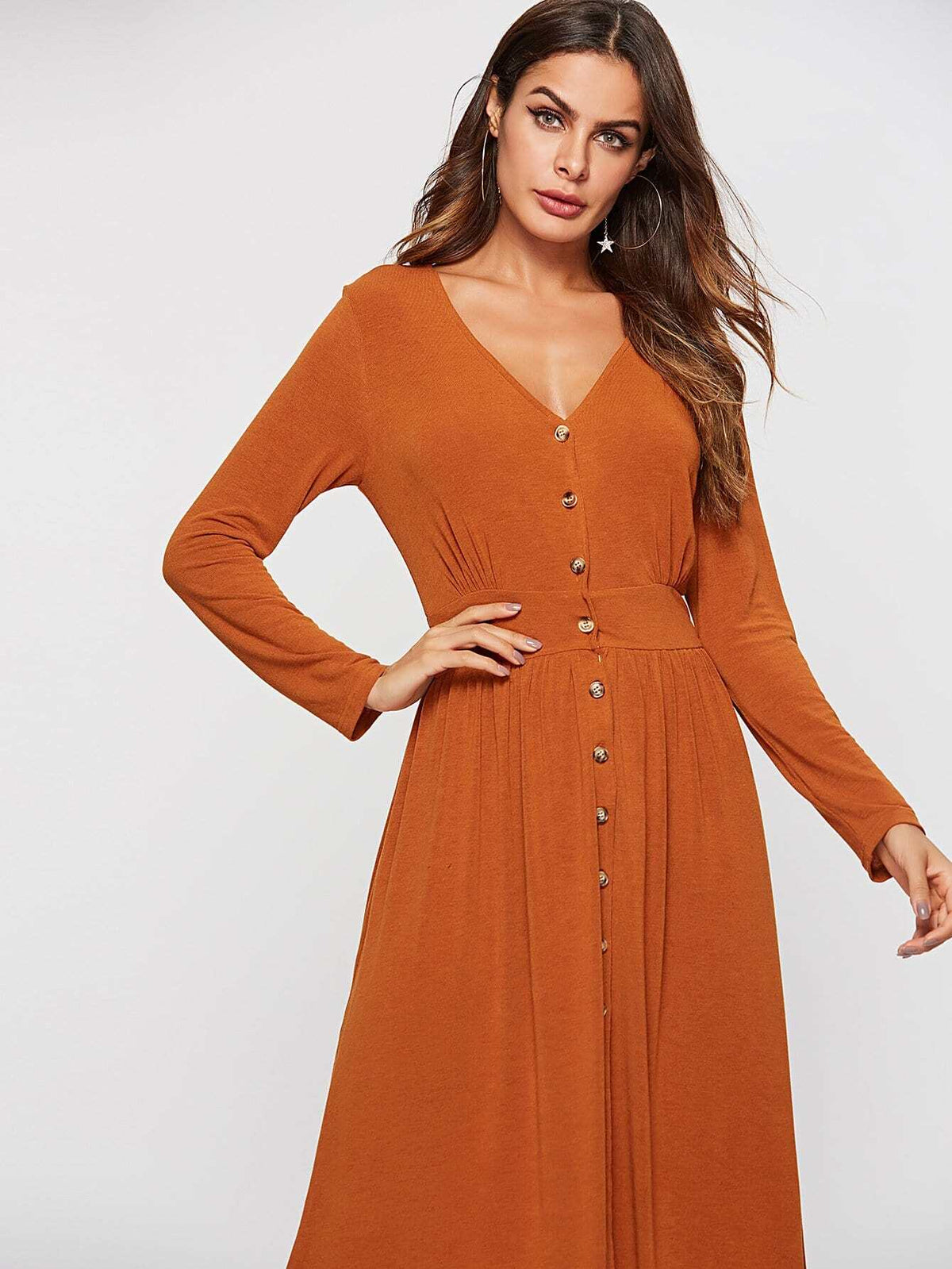 KittenAlarm - Long sleeve single breasted dress