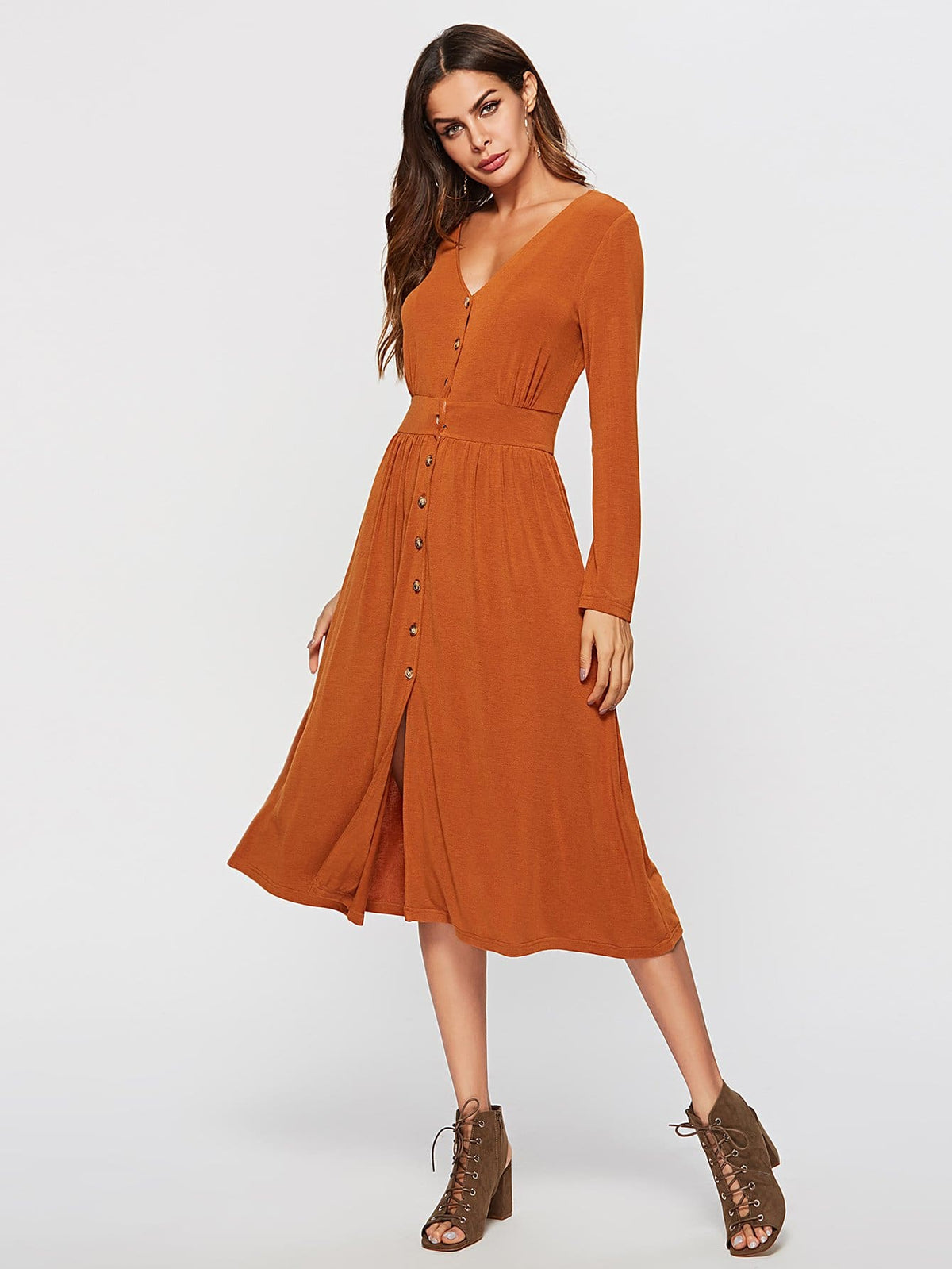 KittenAlarm - Long sleeve single breasted dress