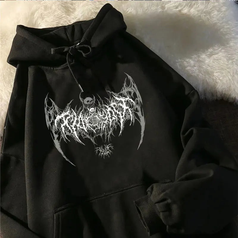 Punk Casual Gothic Skull Long Sleeve Hoodie