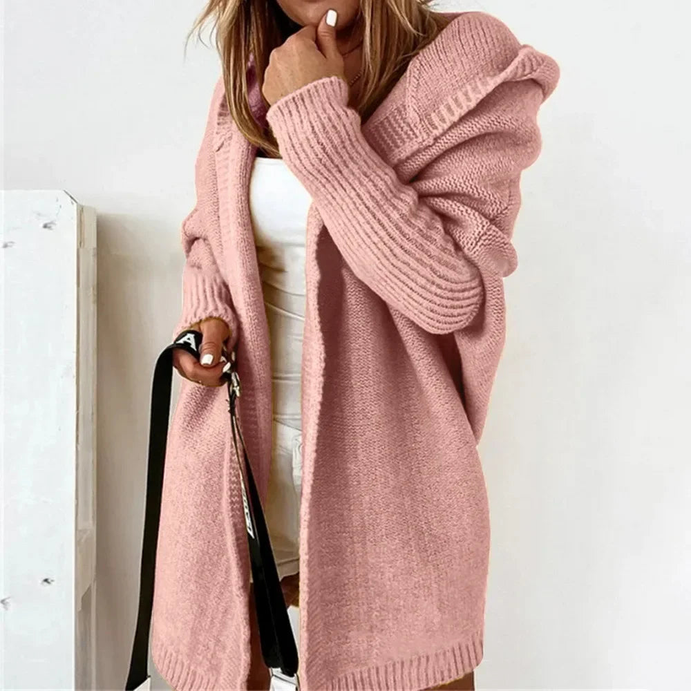 Loose Doll Sleeve Knit Sweater Long Autumn Winter Ladies Coats - Fashionpara