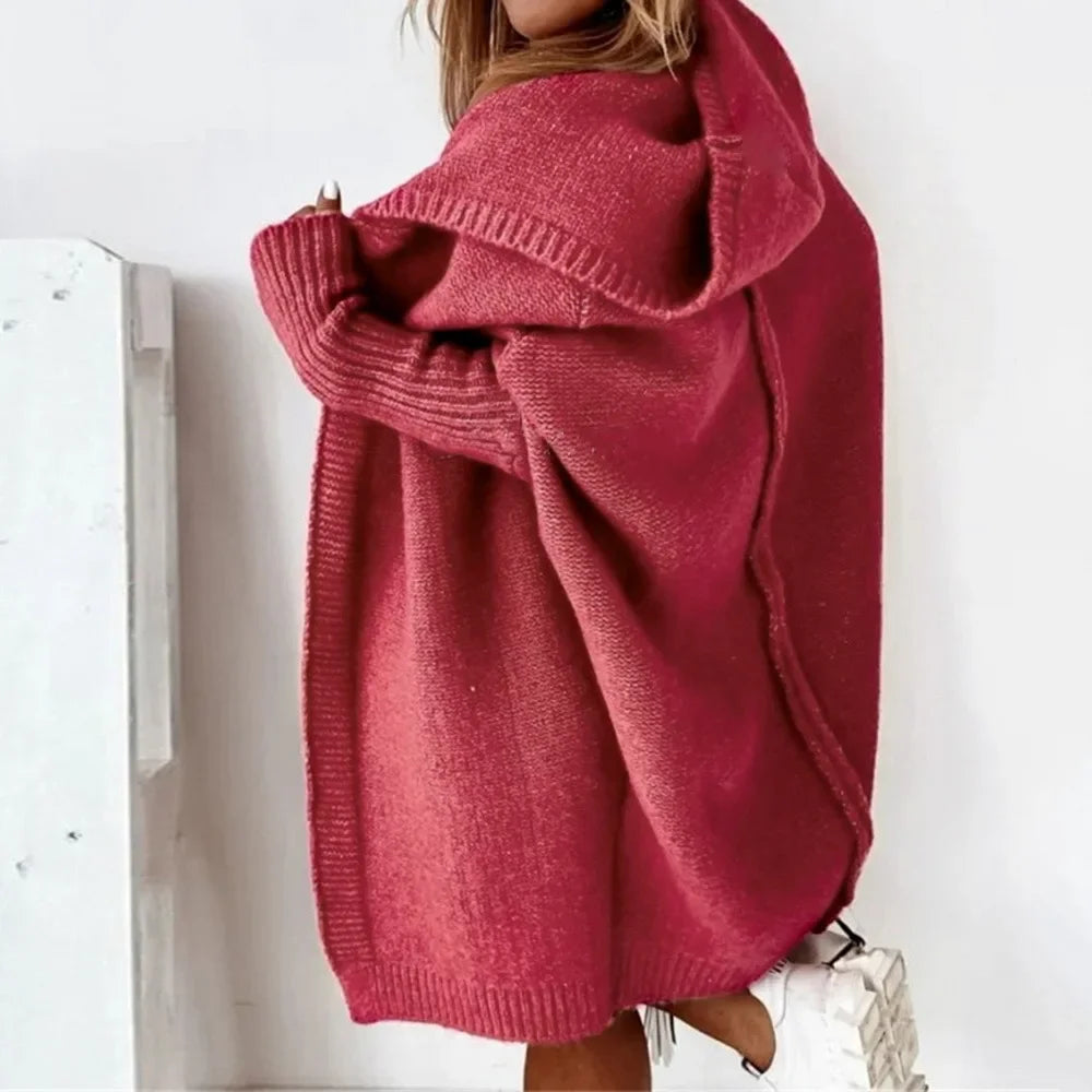 Loose Doll Sleeve Knit Sweater Long Autumn Winter Ladies Coats - Fashionpara