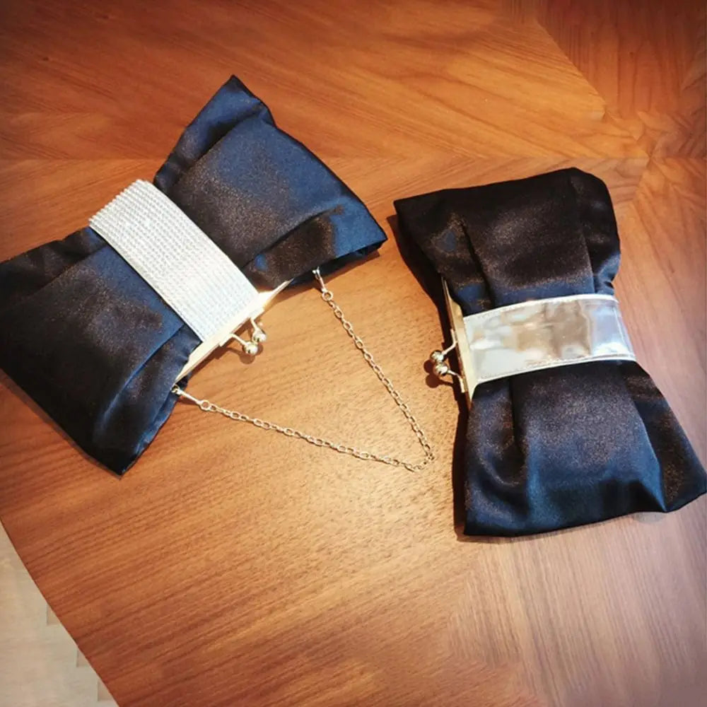 Luxury Rhinestone Bow Evening Clutch Bag