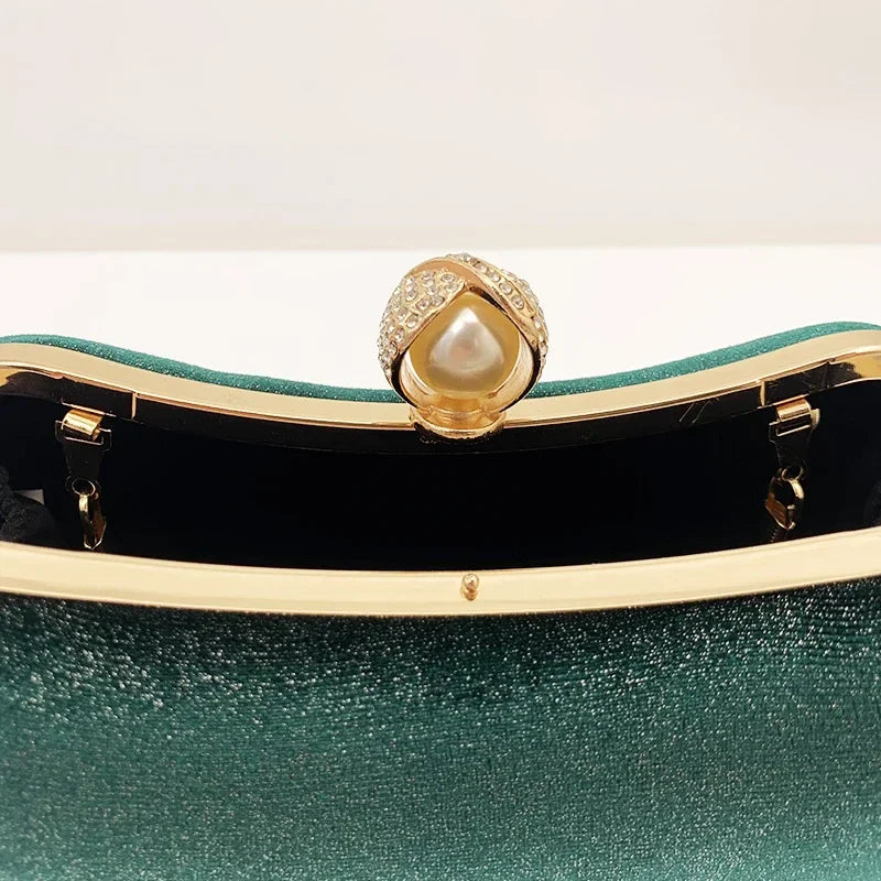 Green Vintage Wedding Evening Clutch Bag