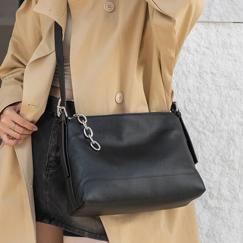 Luxury Genuine Leather Versatile Shoulder Hobo Bag