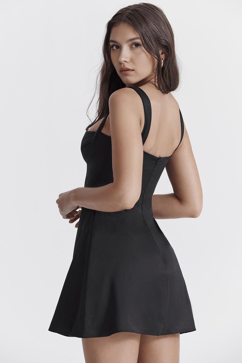 Square Neck Bustier Fit and Flare Mini Dress 7