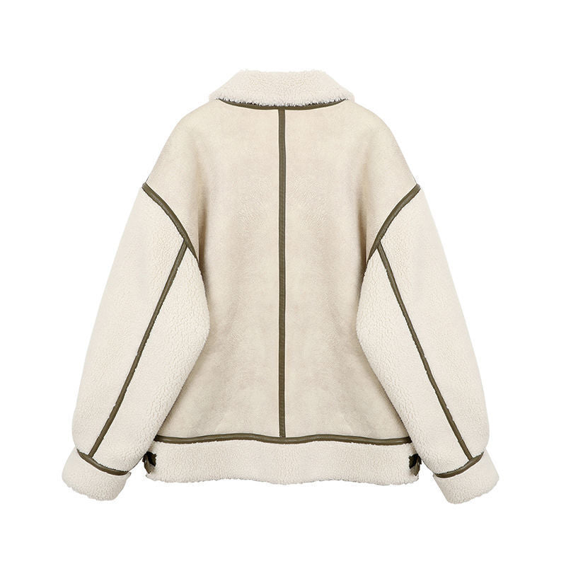 Warm Loose Leather Patchwork Jacket 5