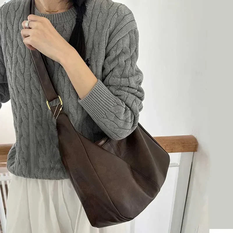 Weaving Straw Top-Handle Shoulder Bag