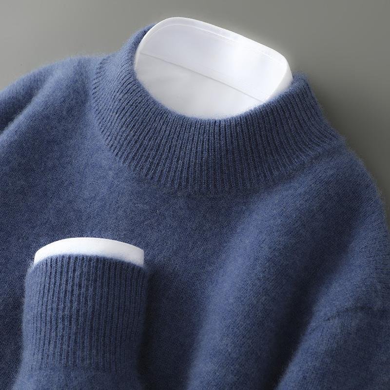 Mock Neck Ribbed Trim Knit Sweater 3