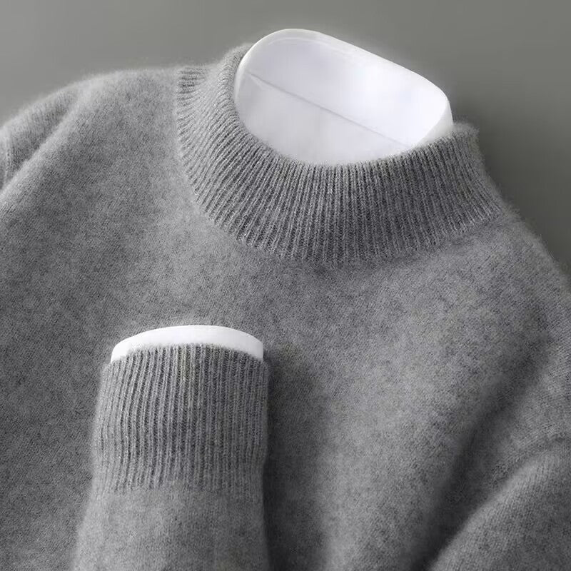 Mock Neck Ribbed Trim Knit Sweater 5