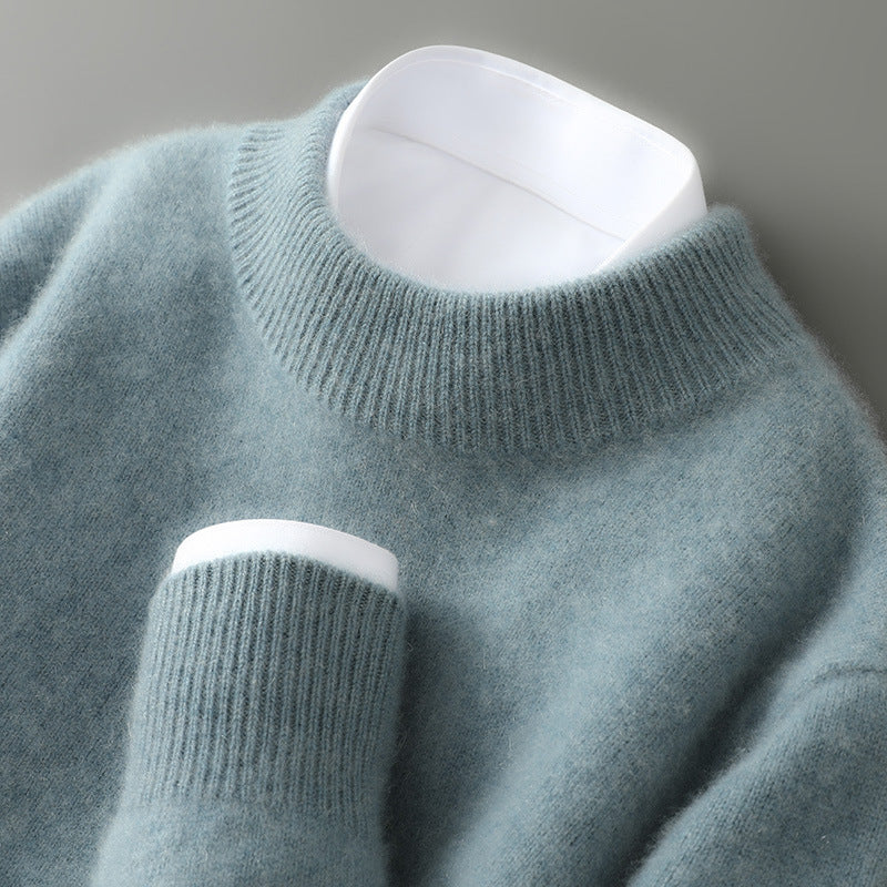 Mock Neck Ribbed Trim Knit Sweater 4