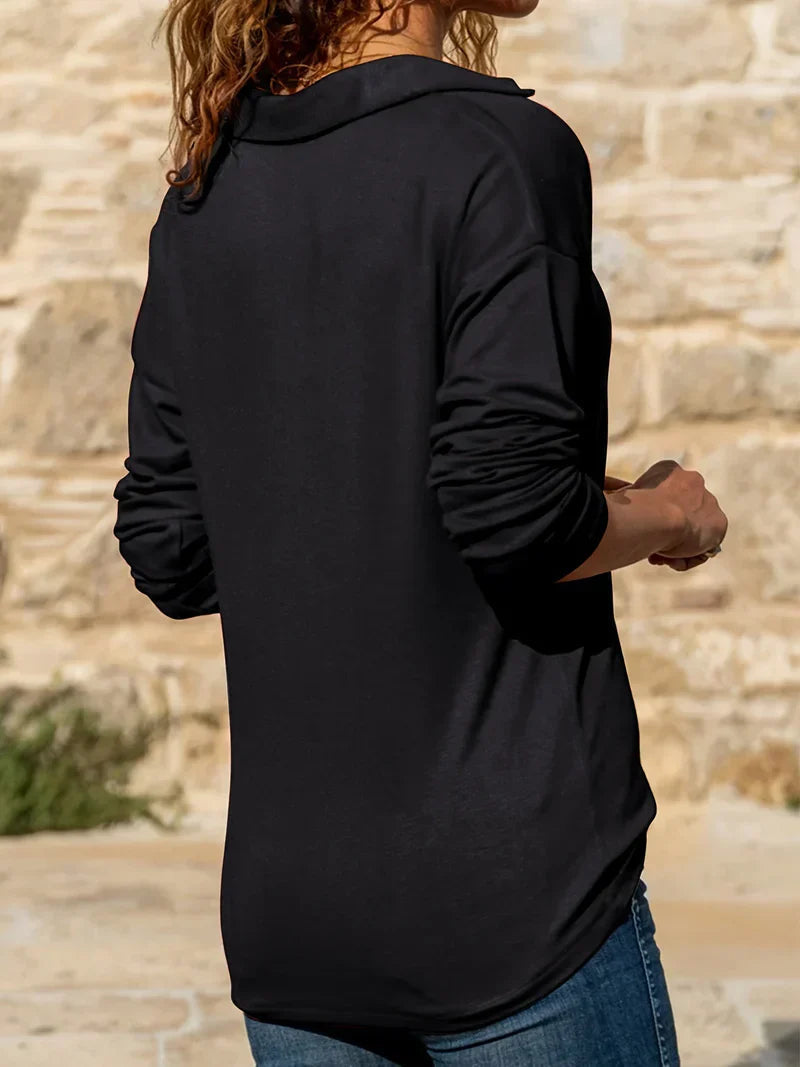 Collared Quarter Zip Long Sleeve Top 7