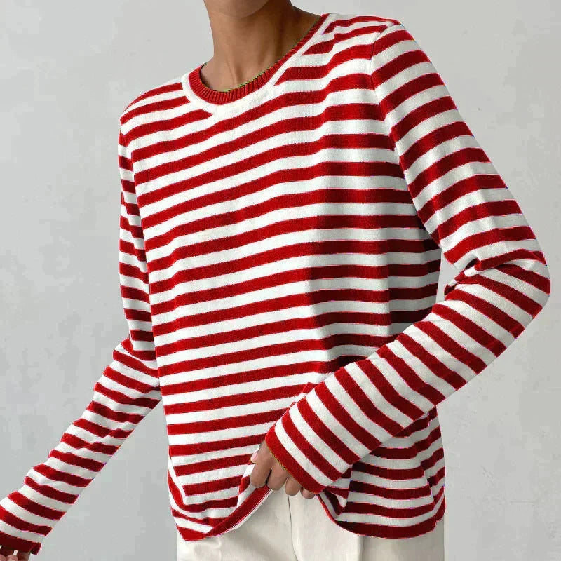 Striped Crew Neck Long Sleeve Top 4