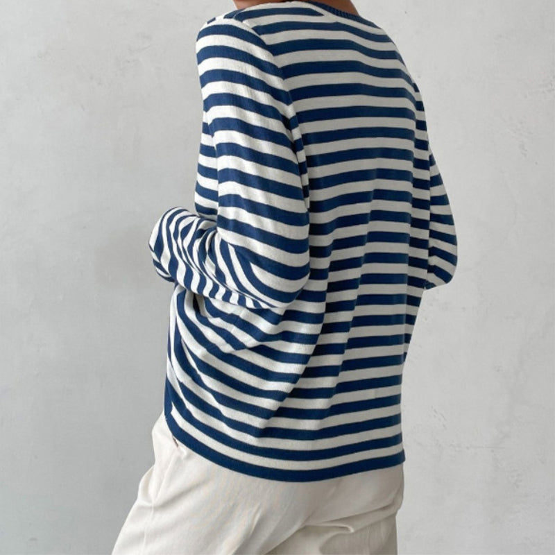 Striped Crew Neck Long Sleeve Top 12