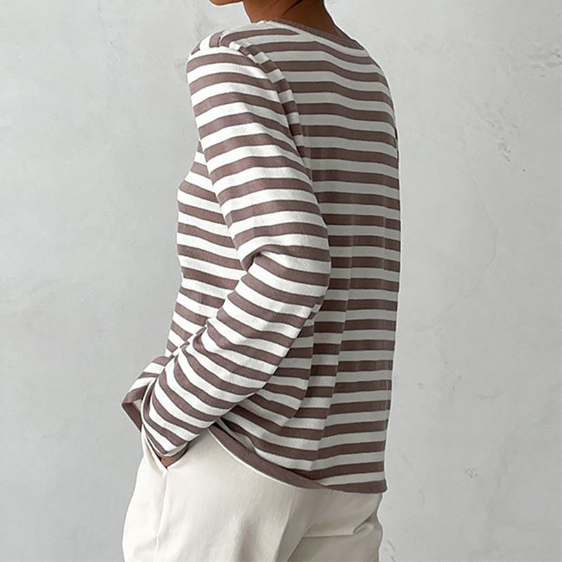 Striped Crew Neck Long Sleeve Top 13