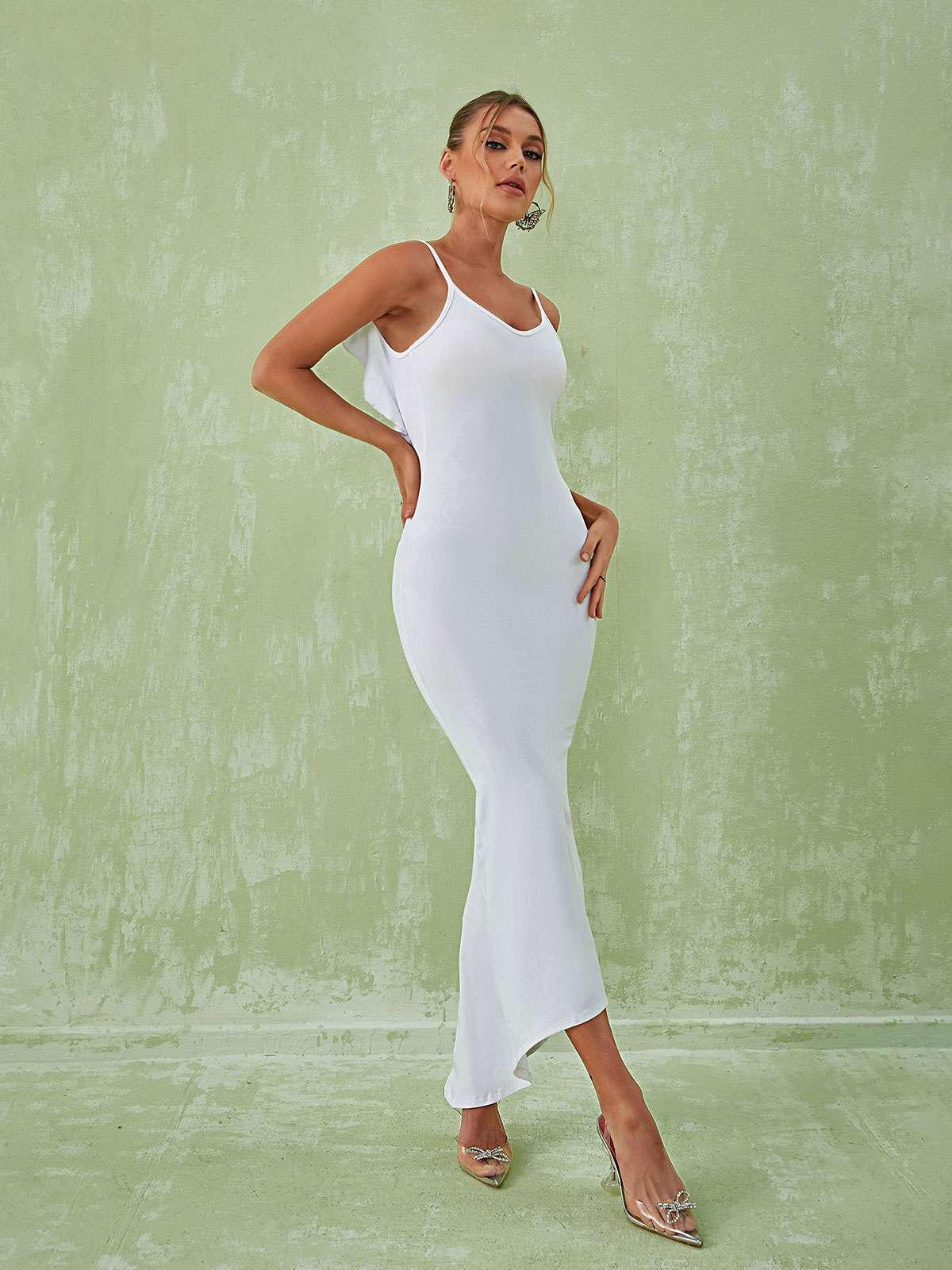 Marzia Backless Maxi Dress In White