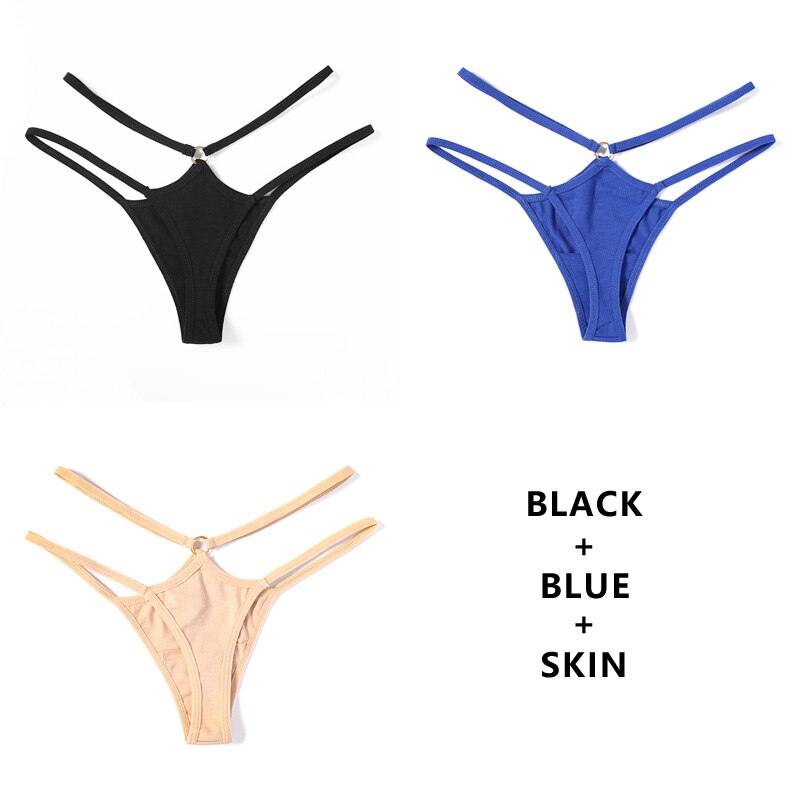 3Pcs/Lot Cotton Panties G-String Thong Hollow Out Underwear Bandage Seamless Soft Knickers Lingerie Intimates
