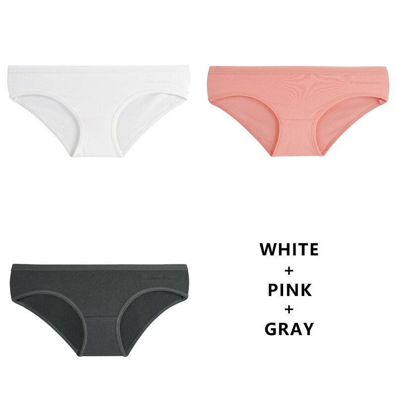 3Pcs/Lot Panties Cotton Underwear Solid Briefs Girls Low-waist Lingerie G String Soft Breathable Intimates