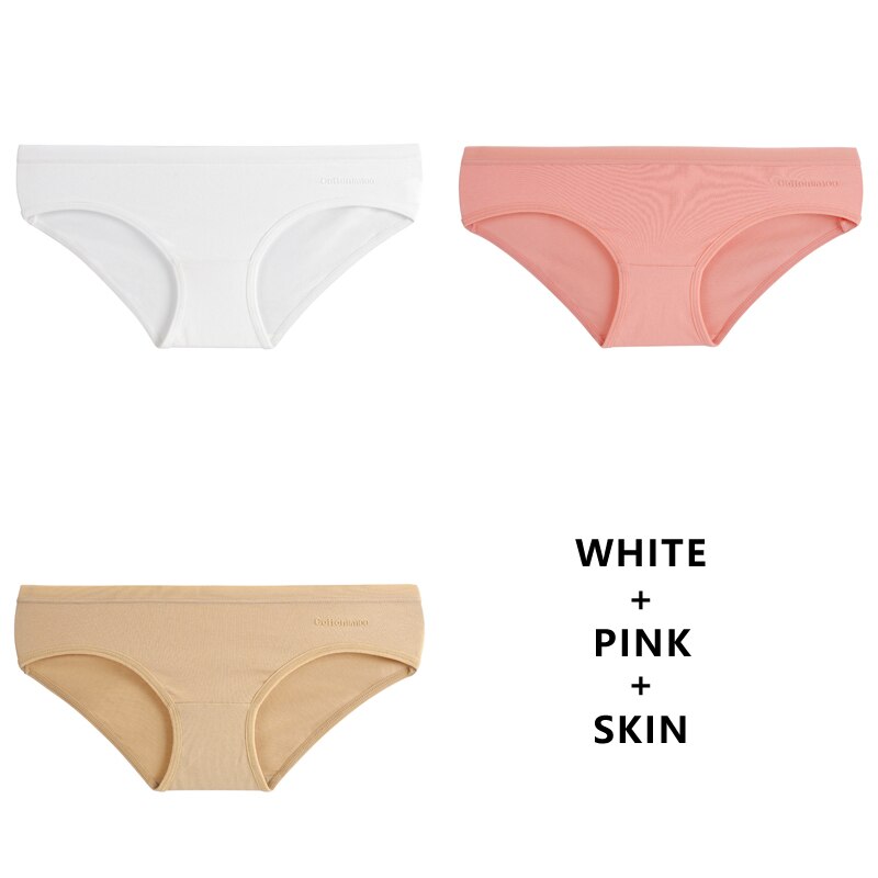 3Pcs/Lot Panties Cotton Underwear Solid Briefs Girls Low-waist Lingerie G String Soft Breathable Intimates