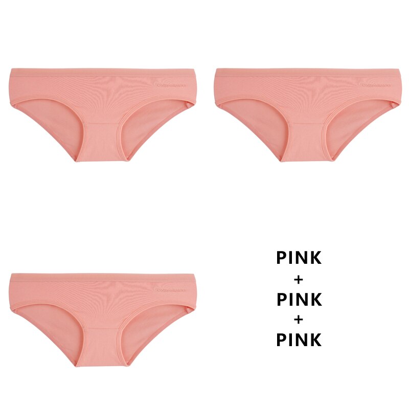 3Pcs/Lot Panties Cotton Underwear Solid Briefs Girls Low-waist Lingerie G String Soft Breathable Intimates