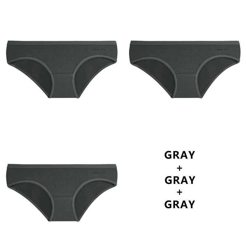 3Pcs/Lot Panties Cotton Underwear Solid Briefs Girls Low-waist Lingerie G String Soft Breathable Intimates