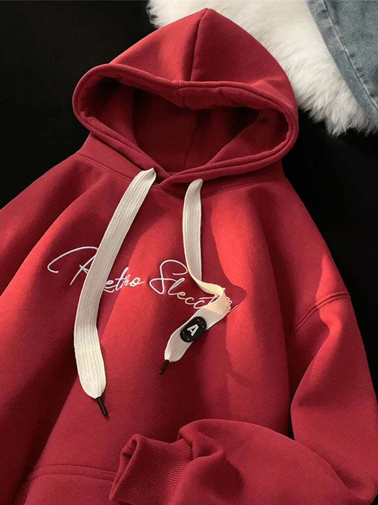 Letter Print Autumn Goth Fashion Hoodie