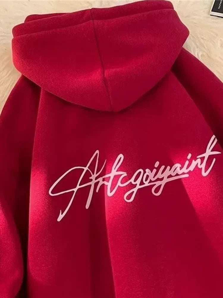 High Street Letter Print Oversized Hoodie