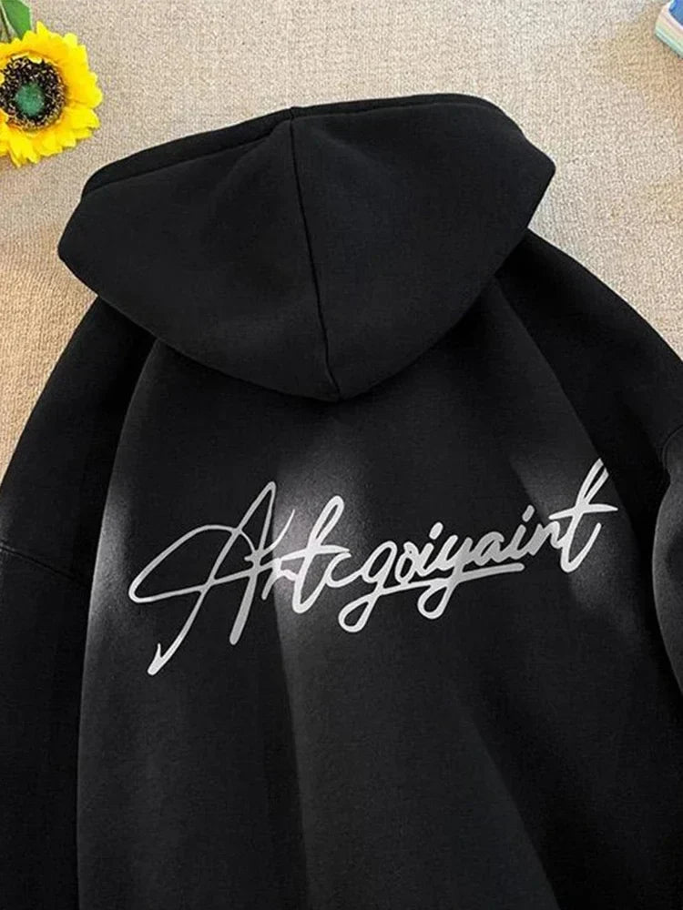 High Street Letter Print Oversized Hoodie 8
