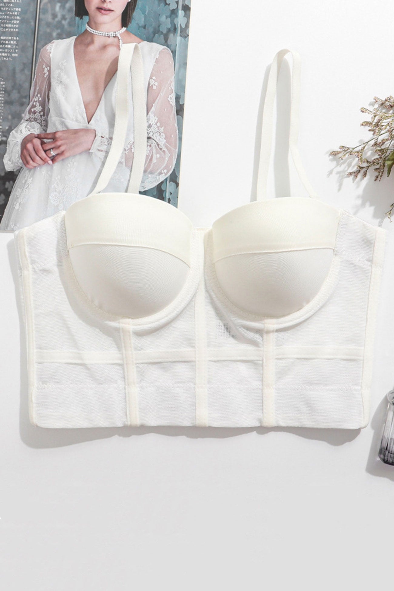 Mesh Patchwork Corset Cami Top - Fashionpara