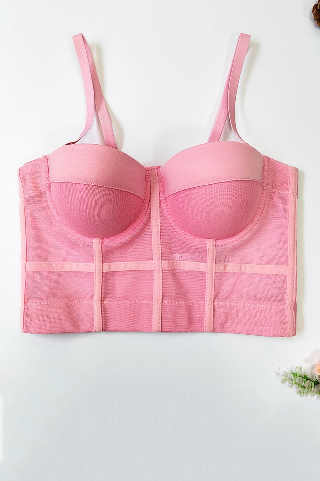 Mesh Patchwork Corset Cami Top - Fashionpara