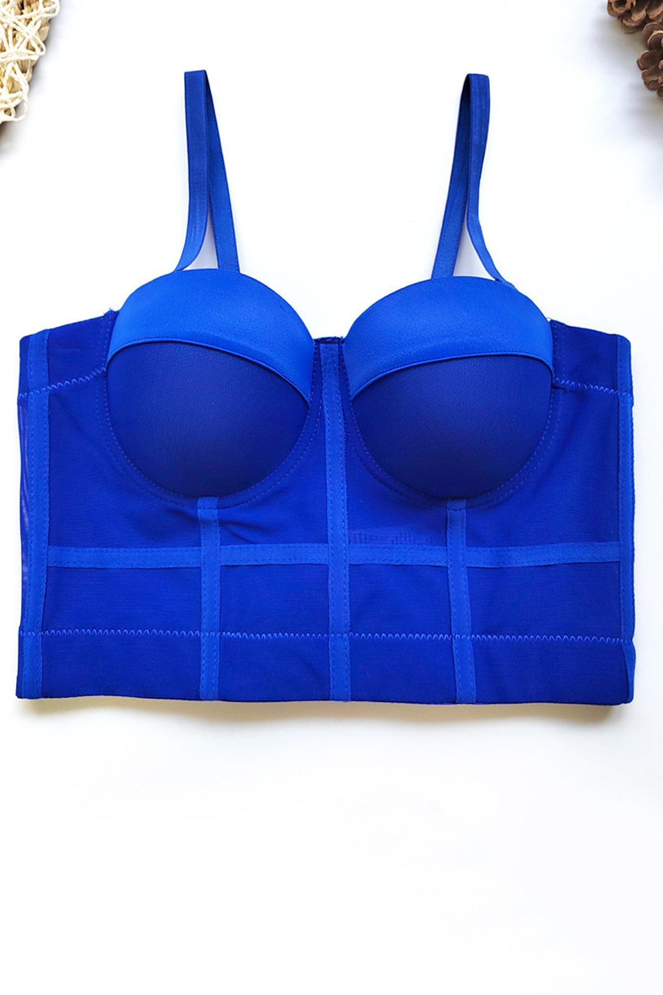 Mesh Patchwork Corset Cami Top - Fashionpara